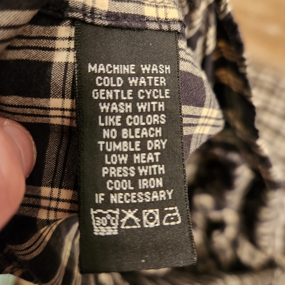 Polo Ralph Lauren faded black and cream long sleeve button down Size Large - Picture 7 of 9